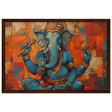 Tableau Abstrait Moderne de Ganesh - Mosaïque de Couleurs