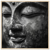 Portrait de Sérénité : Visage de Bouddha en Noir et Blanc