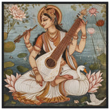 Tableau Rajasthani de Saraswati - Harmonie divine