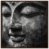 Portrait de Sérénité : Visage de Bouddha en Noir et Blanc
