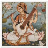 Tableau Rajasthani de Saraswati - Harmonie divine