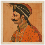 Tableau indien roi moghol avec Cadre en Bois - Élégance Traditionnelle