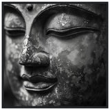 Portrait de Sérénité : Visage de Bouddha en Noir et Blanc