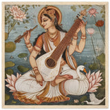 Tableau Rajasthani de Saraswati - Harmonie divine