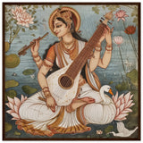 Tableau Rajasthani de Saraswati - Harmonie divine