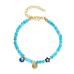 Bracelet Bleu et Or Porte-Bonheur