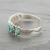 Manchette Ethnique avec Incrustations de Turquoise - Style Bohème Vintage Tibétain