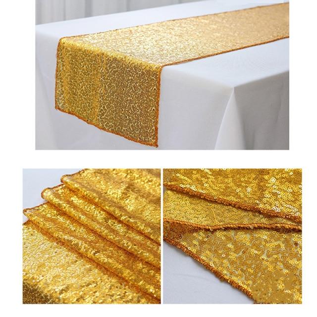 Chemin Table Organza Volutes Paillettes Blanc | Chemin De Table