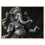 Tableau Artistique de Ganesh en Noir et Blanc - Danse Céleste