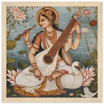 Tableau Rajasthani de Saraswati - Harmonie divine