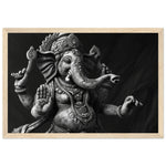 Tableau Artistique de Ganesh en Noir et Blanc - Danse Céleste