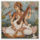 Tableau Rajasthani de Saraswati - Harmonie divine
