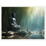 Tableau Zen du Bouddha en Forêt de Bambous - Sérénité Naturelle