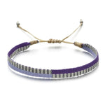 Bracelet Tibétain Gris & Violet "Rectangle"