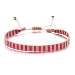 Bracelet Tibétain Rouge & Blanc "Rectangle"