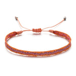 Bracelet Tibétain Vagues Orange "Rectangle"