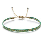 Bracelet Tibétain Vert & Jaune "Rectangle"