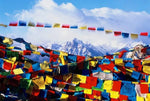 Drapeaux de Prière Tibétains Traditionnels - Banderole Sutra Colorée