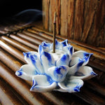 Porte Encens Fleur de Lotus Bleue