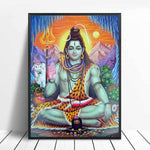 Poster Indien Shiva Bleu