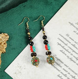 Boucles d'Oreilles Tressées Népalaises - Collection Ethnique Tibétaine